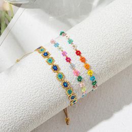 Strand Ins Style Rice Bead Woven Beaded Bracelet With Simple Pastoral Small Flower Miyuki Summer Daisy For Women