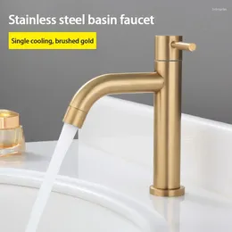 Bathroom Sink Faucets Gold Water Faucet Waterfall Tap Toilet Set Single Cold Stainless Steel 304