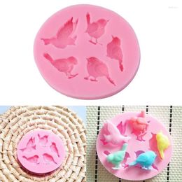 Baking Tools Creative Shape Silicone Moulds Diy Five Birds Cake Cookies Different Poses Convenience Accessories Supplies