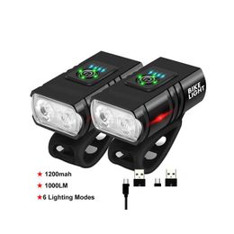 Garden Sets Usb Rechargeable Bike Lights Set Super Bright Bicycle Light Powerf Front Headlight And Back Taillight 6 Modes Fits All B Dhnp1