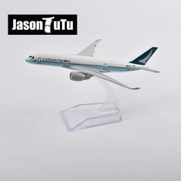 JASON TUTU 16cm Cathay Pacific Airbus A350 Aeroplane Model Plane Model Aircraft Diecast Metal 1/400 Scale Planes Drop 240328