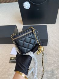 Classic Designer bag Small Gold Ball Gold chain square box Fashion handbag Shoulder Bag cc Women's black crossbody bag