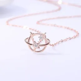 Chains Dream Star Necklace Girl's Clavicle Chain Silver Universe Rose Gold Color