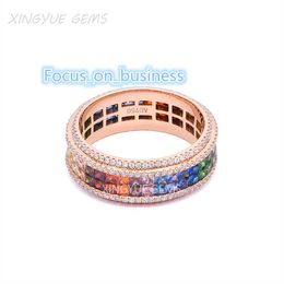 Xingyue Jewelry Collection Invisible Set Princess Cut 925 Silver fashion colors Cubic Zircon Ring