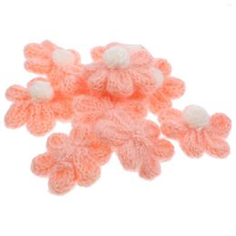 Storage Bottles 10 Pcs Patches Clothes Crochet Hooks Applique Yarn Flower Needle Designed Sew Clothing Appliques Small Flowers Repairing