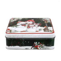 Storage Bottles Christmas Candy Tins Snowman Empty Cookie Treat Box Present Containers For Party Favour Supplies White