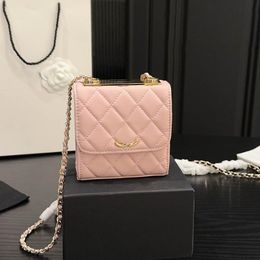 Mini Flap Women Designer Makeup Bag 10CM Trend Coin Purse Leather Diamond Lattice Chrome Lettering Luxury Evening Clutch Vintage Handbag Card Holder Key Pouch