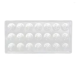 Baking Tools Clear Hard Plastic Rose Shaped Polycarbonate PC Chocolate Molds DIY Jelly Mould