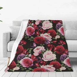 Blankets Vintage Floral Soft Fleece Throw Blanket Warm And Cosy For All Seasons Comfy Microfiber Couch Sofa Bed 40"x30"