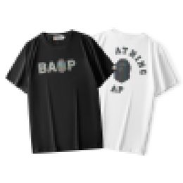 A Bathing A Ap Men casual colorful letter round neck T-shirt