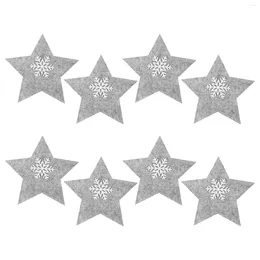 Kitchen Storage 8 PCS Christmas Cutlery Bag Decorative Dinner Table Dinning Five-pointed Star Holder Party Supplies