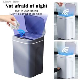 Waste Bins 16L Smart Induction Trash Can Bathroom Rubbish Storage Waste Bin Automatic Dustbin Bucket Garbage Bin for Kitchen Touch Basket L46