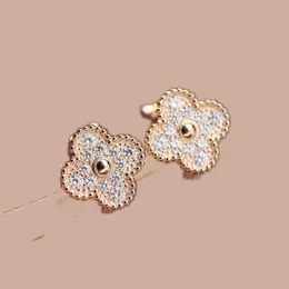 Classical frivole designer earrings for woman clover earrings trendy ohrringe designer jewelry diamond silver gold plated stud earings exquisite exquisite zl204