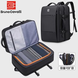 Backpack Square Expandable Men's Large Capacity Business Travel Computer Bag Short Distance Luggage