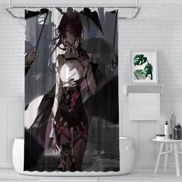 Shower Curtains Kafka Raining Bathroom Honkai Star Rail Waterproof Partition Curtain Designed Home Decor Accessories