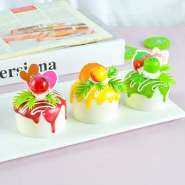 Decorative Flowers Pu Simulation Fruit Cake Bread Refrigerator Stick French Bun Home Decoration Pography Props