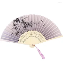 Decorative Figurines Art Craft Gift Chinese Style Folding Fan Hand Gold Powder Plastic Dance Wedding Party Handheld