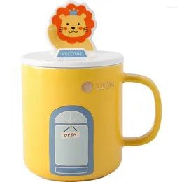Mugs Creative Mobile Phone Holder Water Cup Household Ceramic Cartoon Mug Cute Animal Couple Send Gift