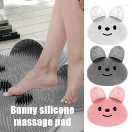 Bath Mats Silicone Foot Rub Bathroom Non-slip Pad Massage Back Scrub Tool Exfoliating Floor Mat