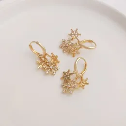 Dangle Earrings 2PCS 14 30mm Gold Plated Women's Snowflake 2024 Charms For Jewellery Making DIY Supplies Handmade Brass Accessories