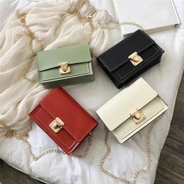 Shoulder Bags Fashion Small Messenger Bag Ladies 2024 Mini PU Leather Chain Tide Square Mobile Wallet