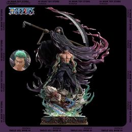 Action Toy Figures One Piece Anime Figure Zoro Figures Pvc Figurine 23.5cm Statue 2 Head Collection Desktop Ornament Model Kids Toy Christmas Gift L240402