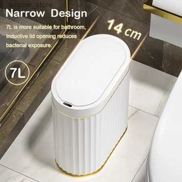 Waste Bins 7/9L Narrow Smart Sensor Trash Can Kitchen Food Waste Recycle Bin Toilet Wastebasket Garbage Storage Bucket Bathroom Accessories L46