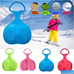 Snowboards & Skis Outdoor Winter Skiing Sled Luge For Kid Sport Thicken Sledge Ski Boards Drop Delivery Sports Outdoors Snow Dhglt