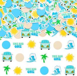 Party Decoration Surf 1st Birthday Confetti The Big One Double Sided Print Paper Table Scatters For Beach Hawaii Surfing First