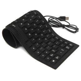 Keyboards Silicone Flexible 85 Keys Portable Durable USB Accessories Foldable Universal Office Computer Keyboard