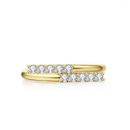 Cluster Rings 18K Yellow Gold Lab Grown Diamond For Women Wedding Engagement Luxury Fine Jewellery