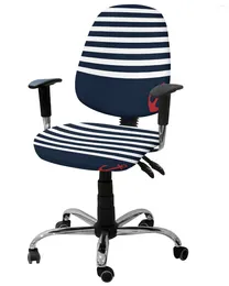 Chair Covers Navy Striped Anchor Elastic Armchair Computer Cover Stretch Removable Office Slipcover Living Room Split Seat