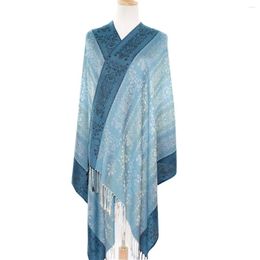 Scarves A Four Seasons Cashew Jacquard Ethnic Style Short Tassel Women's Long Scarf Shawl Suitable For Daily Casual Wear