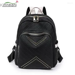 School Bags Large Capacity Bag For Teenage Girl Luxury Female Backpacks Ladies Travel Bagpack Mochilas Soft Leather Women Bookbag Sac