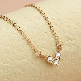 Pendant Necklaces Fashion Zircon Heart Necklace For Women Gilrs Crystal Chain Choker Wedding Jewelry Valentine's Day Gift