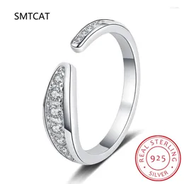 Cluster Rings 925 Sterling Silver Animal Snake Opening Ring Pave Setting CZ Adjustable For Women Fine Jewelry Anillos De Prata