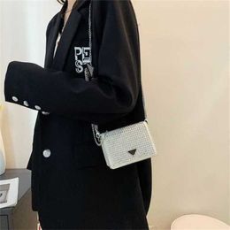 2024 New Designer womens crossbody shoulder Tiktok same Mini studded flash diamond sweet little fresh red packet waist bag