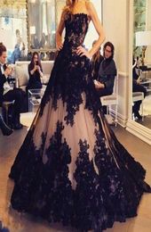 Vintage 2020 Black Gothic Wedding Dresses Ball Gown Non Traditional Bridal Gowns Non White Sweetheart Princess Custom Coloured Brid4335996