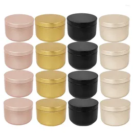 Gift Wrap Round Candle Tea Jars With Lid Aluminum Travel Tin Storage Container Box Empty Cream Cosmetic 5Pcs