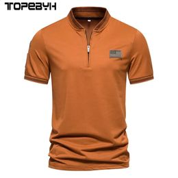 Summer Mens Fashion Printed Color Block Stripe Short Sleeve Lapel Tshirt Thin Polo Shirt Men Clothing 240403