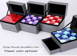 Artificial Rose Soap Flower Jewelry Box Set Romantic Valentine039s Day Wedding Mother039s Day Festival Creative High Grade G3280214