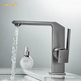 Bathroom Sink Faucets Toilet Wash Basin Faucet And Cold Mixer Waterfall Copper Brass Gun Grey Household Tap