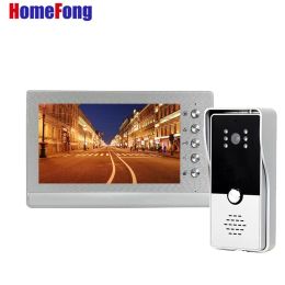 Intercom Homefong 7 Inch Video Door Phone Intercom Kit with Outdoor Unit Doorbell Camera HD Unlock Talk View Monitoring Day Night Access