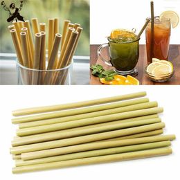 Drinking Straws 15Pcs / 20cm Bamboo Straw Natural Biodegradable Reusable For Party Birthday Wedding Bar Tool