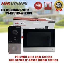 Intercom Hikvision DSKIS603P(C) Video Intercom Kit Builtin Mic DSKV6113WPE1(C) Doorbell DSKH6320WTE1 Poe Door Station WIFI Monitor
