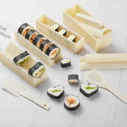 Sushi Maker Onigiri Japanese Kitchen Bento Mold Tool Set Household Laver Rice Roll Magic sushi tools 240328