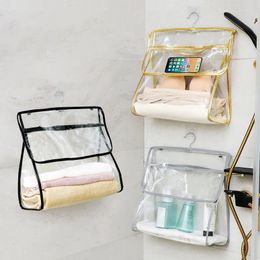 Storage Bags Bathroom Waterproof Hanging Bag PVC Transparent Saving Space Clothing Clothes Organizer Travel Accessories