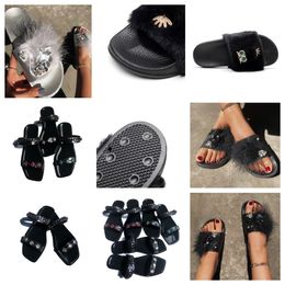 Designer Slide Woman Summer Ladies Beach Sandal Party Wedding Flat Slipper Shoes Fashion Sandal Man Woman black GAI size 36-41