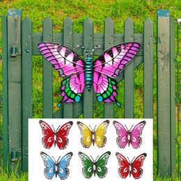 Garden Decorations 6Pcs Wrought Iron Butterfly Wall Decor Simulation Insect Ornament Art Metal Hanging Pendant For Fences Outdoor Wind Chime