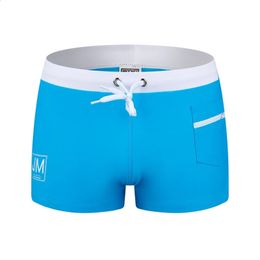 Man Swim Trunks Breathable Swimwear Mens Swimsuits Boxer Briefs Sunga Maillot De Bain Beach Shorts 240402